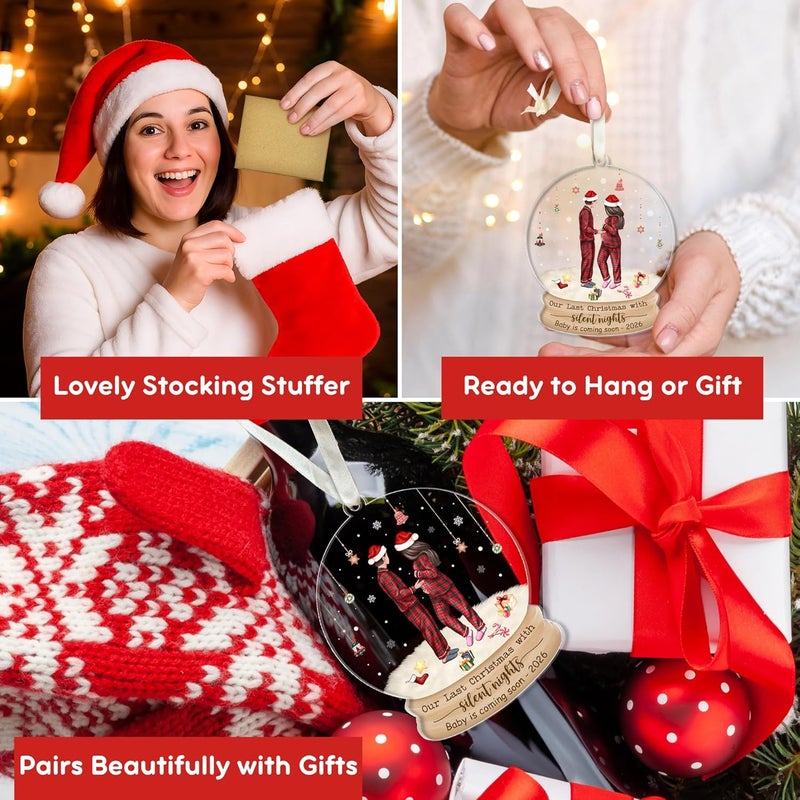 SUCHAGIFT Gifts for Expecting Parents - Expecting Parents to Be Unique Gifts - Baby Pregnancy Announcement Gift Ideas for Husband, Family - Acrylic Christmas Baby Pregnancy Announcement Ornament 2026 - Image 2
